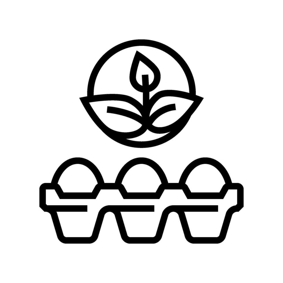 organisch Ei Hähnchen Bauernhof Essen Linie Symbol Vektor Illustration