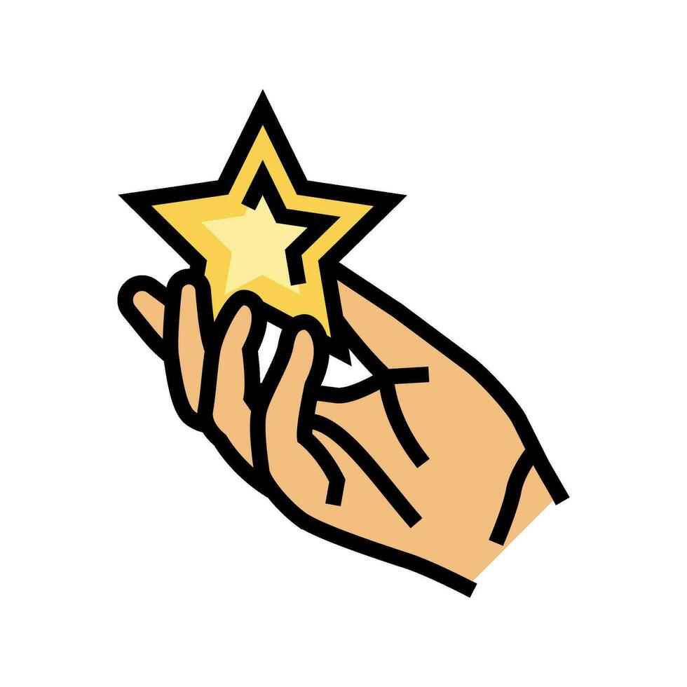 Hand halten Star Farbe Symbol Vektor Illustration