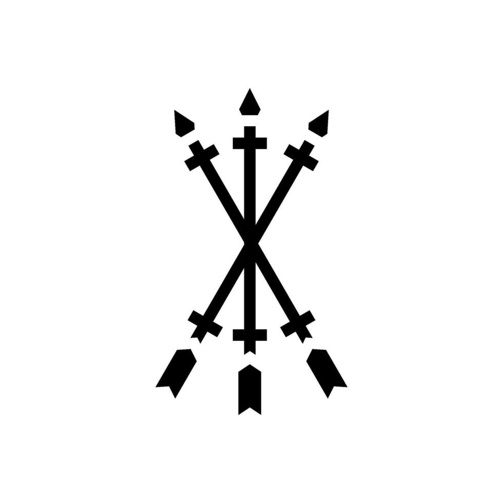 Pfeil tätowieren Kunst Jahrgang Glyphe Symbol Vektor Illustration