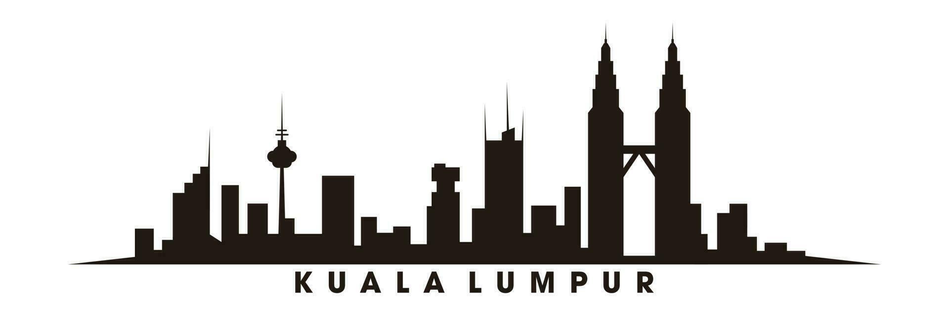 kuala lumpur och landmärken silhuett vektor