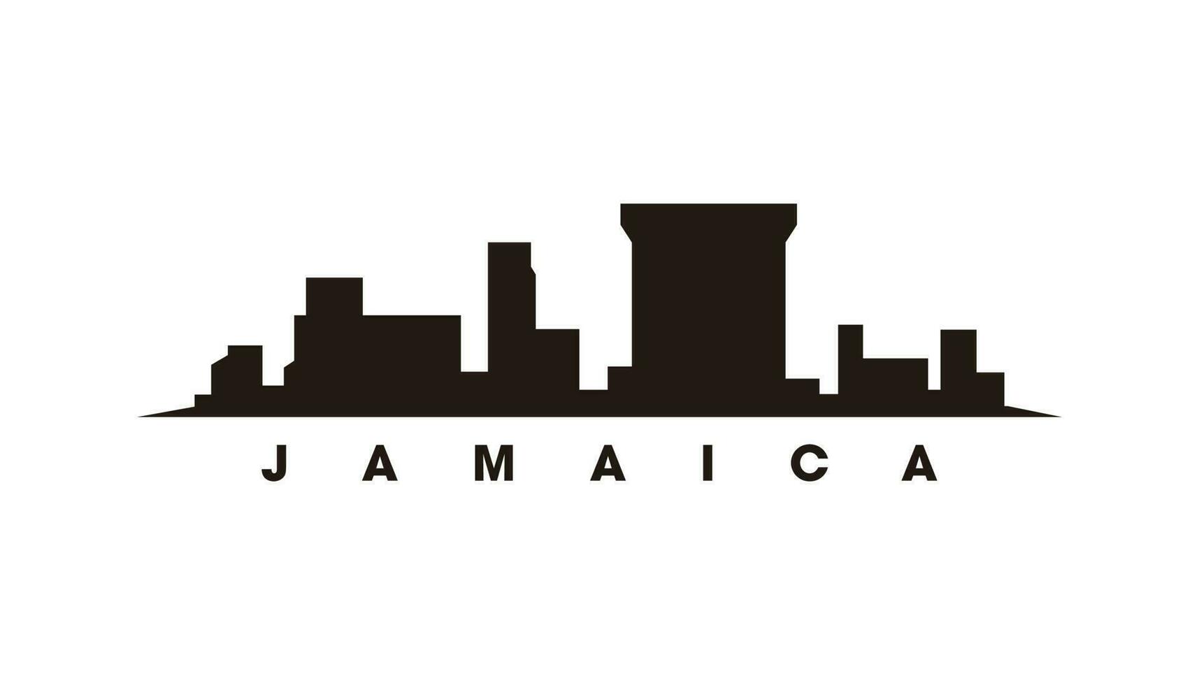 Jamaika Horizont und Sehenswürdigkeiten Silhouette Vektor
