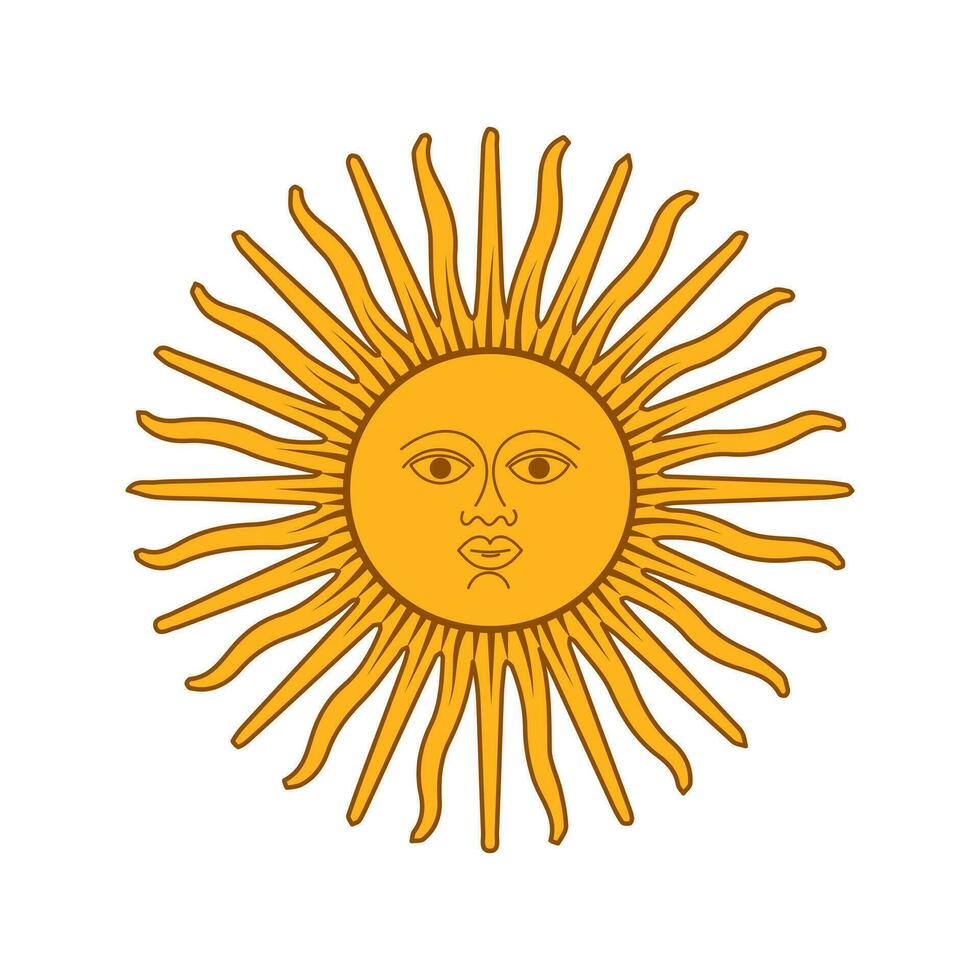 Sol. täcka av vapen av de argentinska flagga. argentine Sol karaktär. illustration, vektor