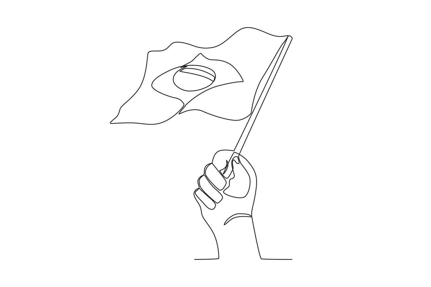 en hand innehav de brasiliansk flagga vektor