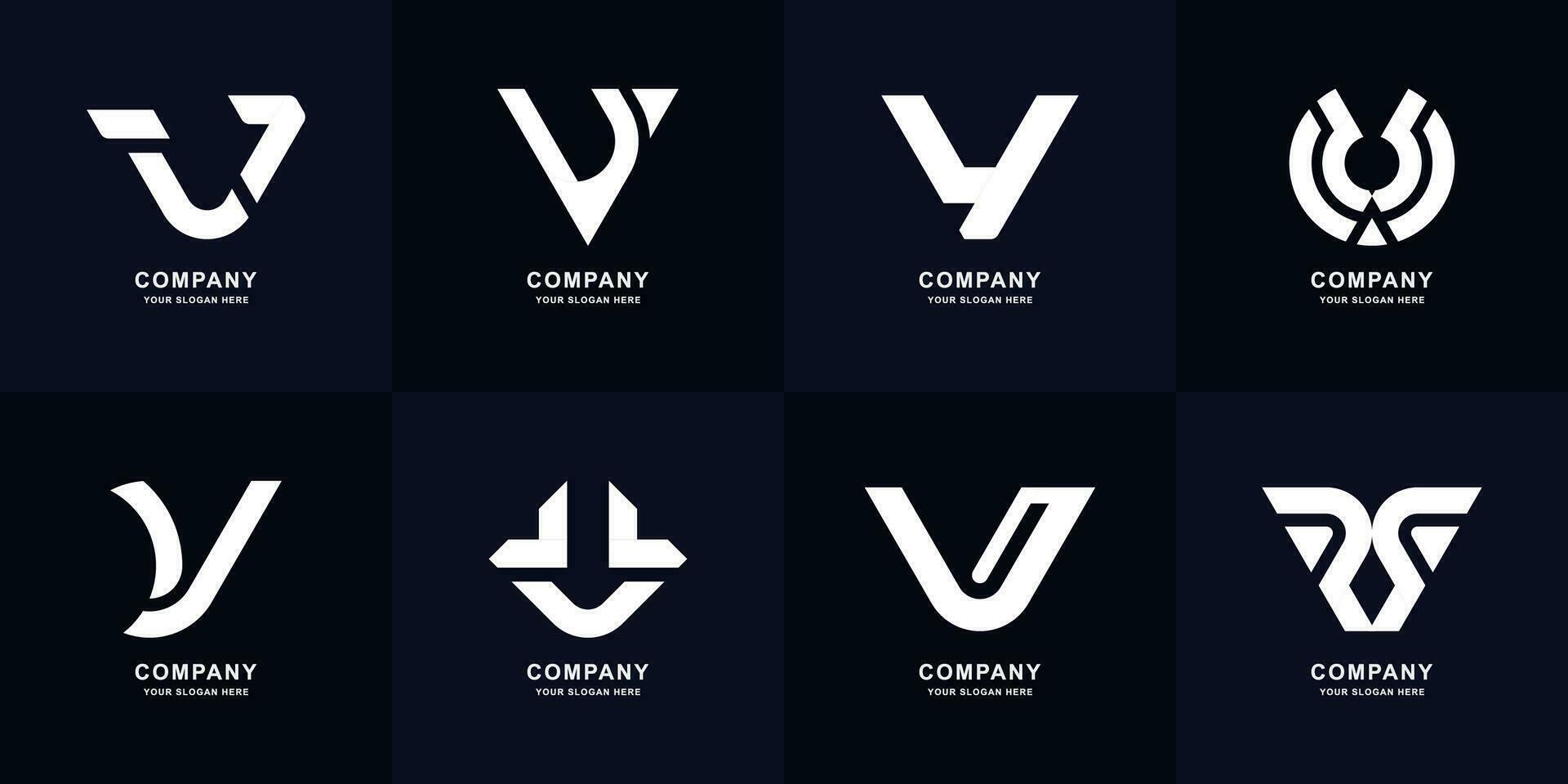 samling brev v monogram logotyp design vektor