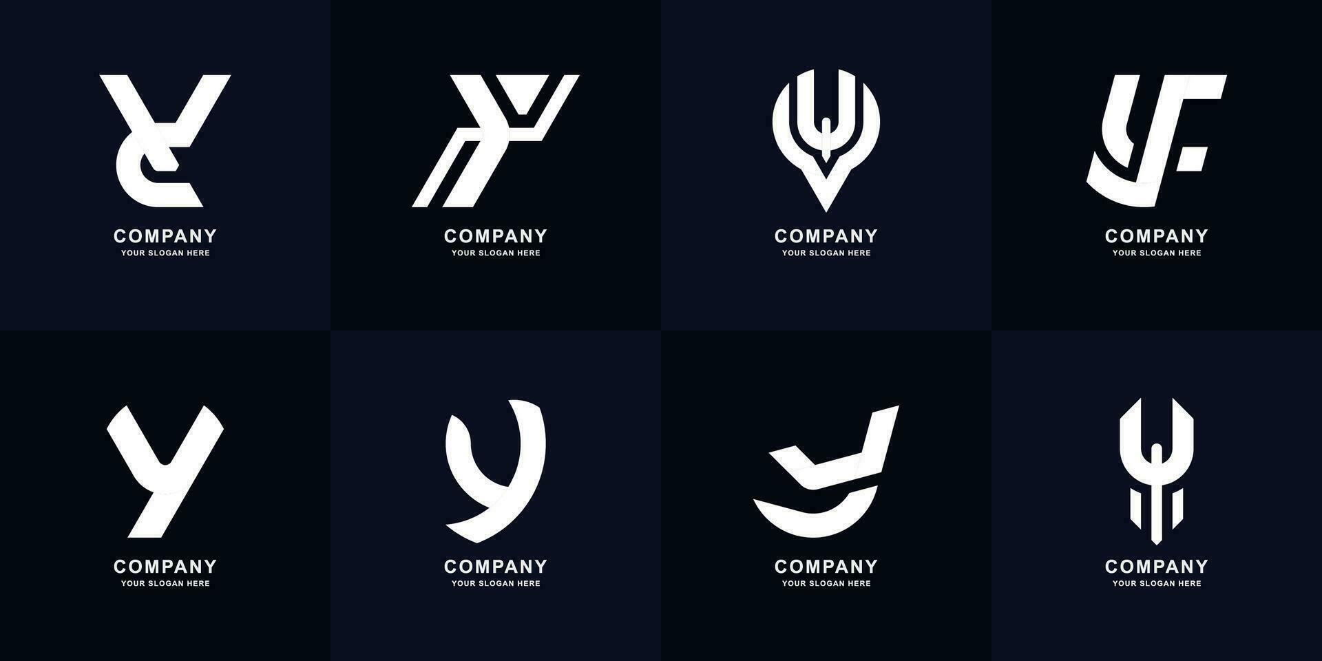 samling brev y monogram logotyp design vektor