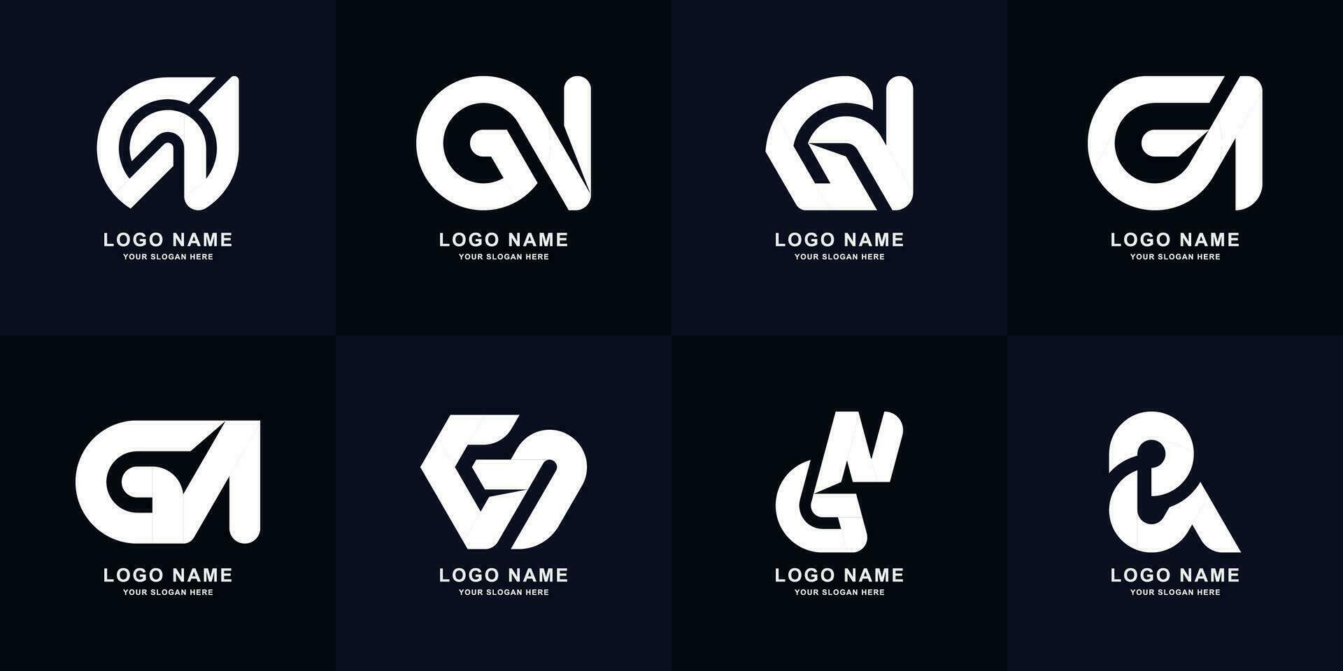Sammlung Brief gn oder ng Monogramm Logo Design vektor