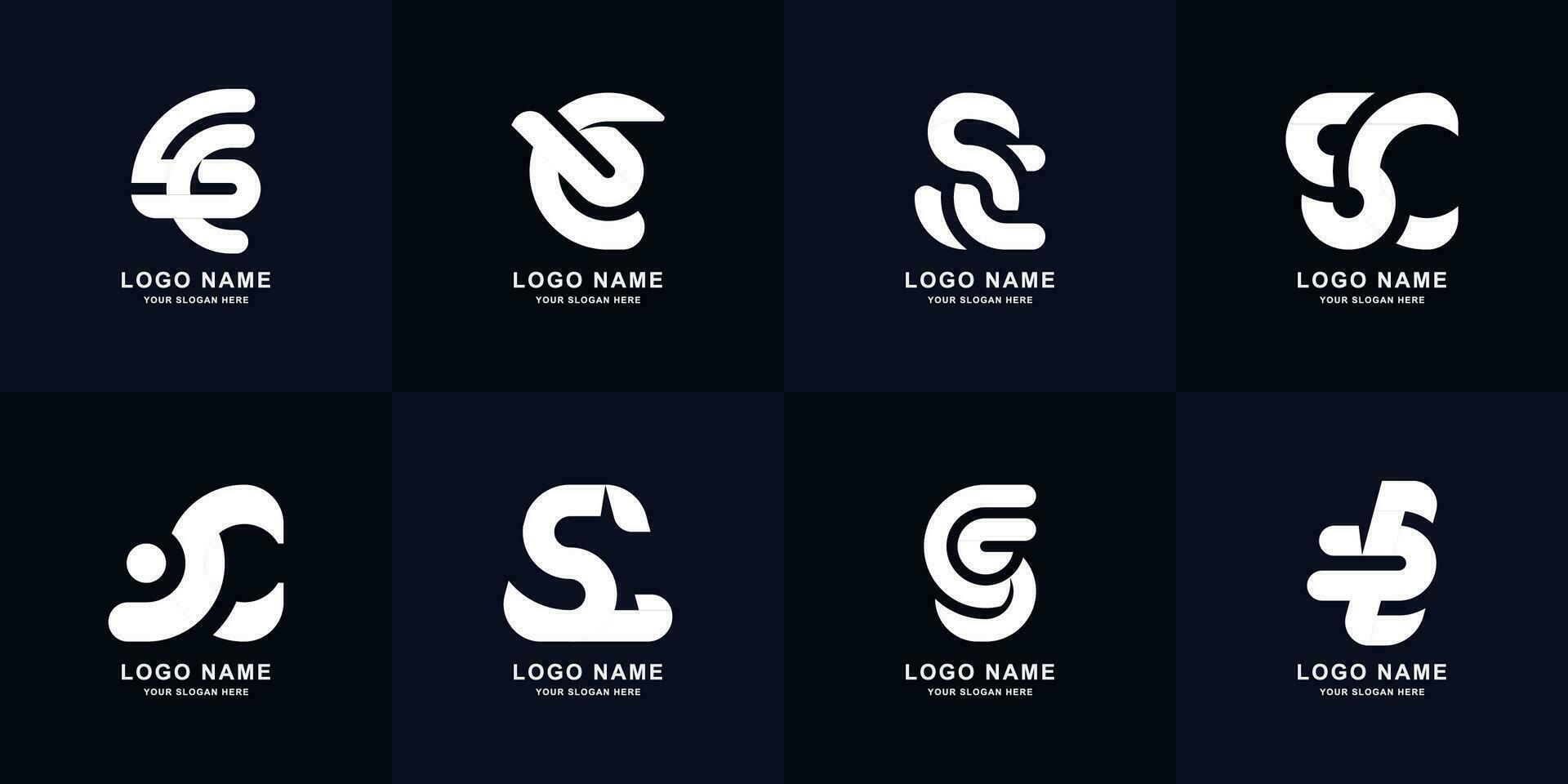 Sammlung Brief sc oder cs Monogramm Logo Design vektor