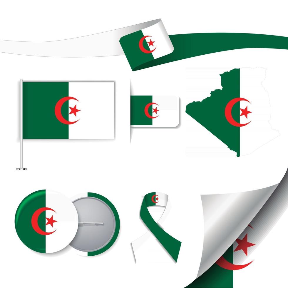 Algerien-Flagge mit Elementen vektor