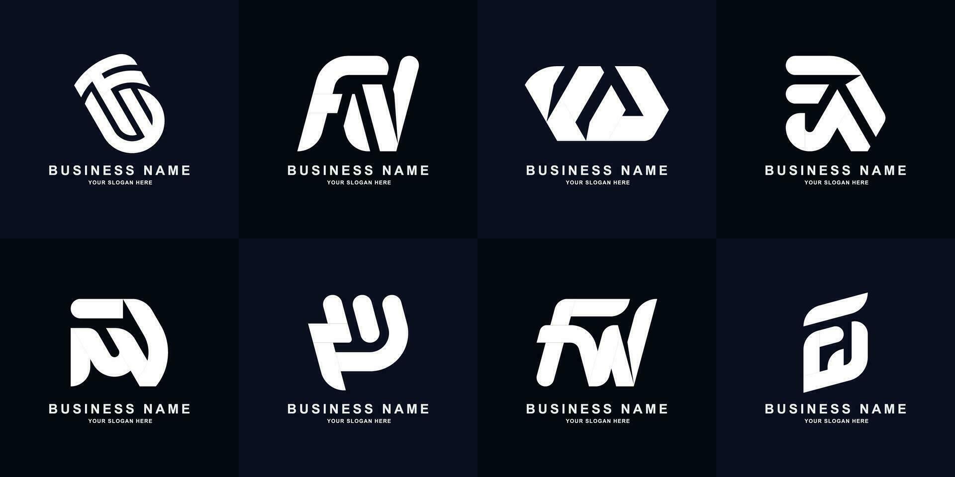 Sammlung Brief fw oder wf Monogramm Logo Design vektor