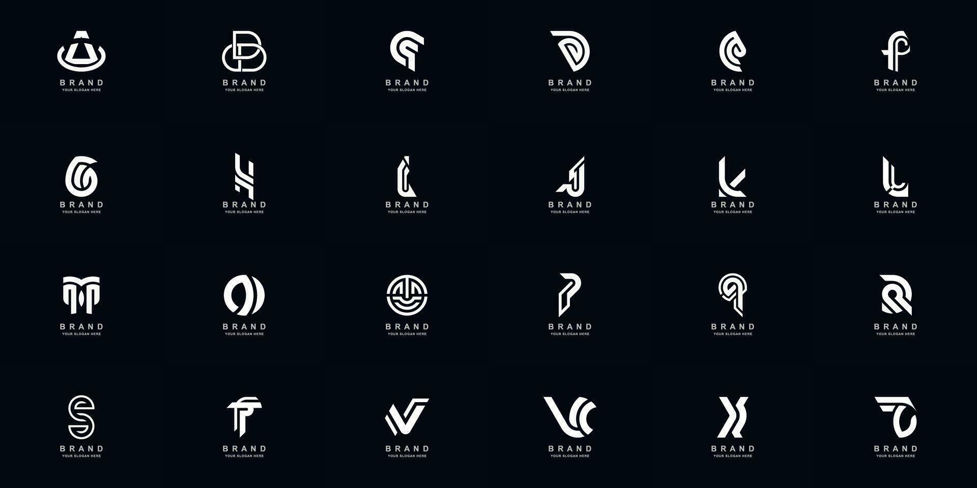 samling full uppsättning abstrakt brev en - z monogram logotyp mall design vektor