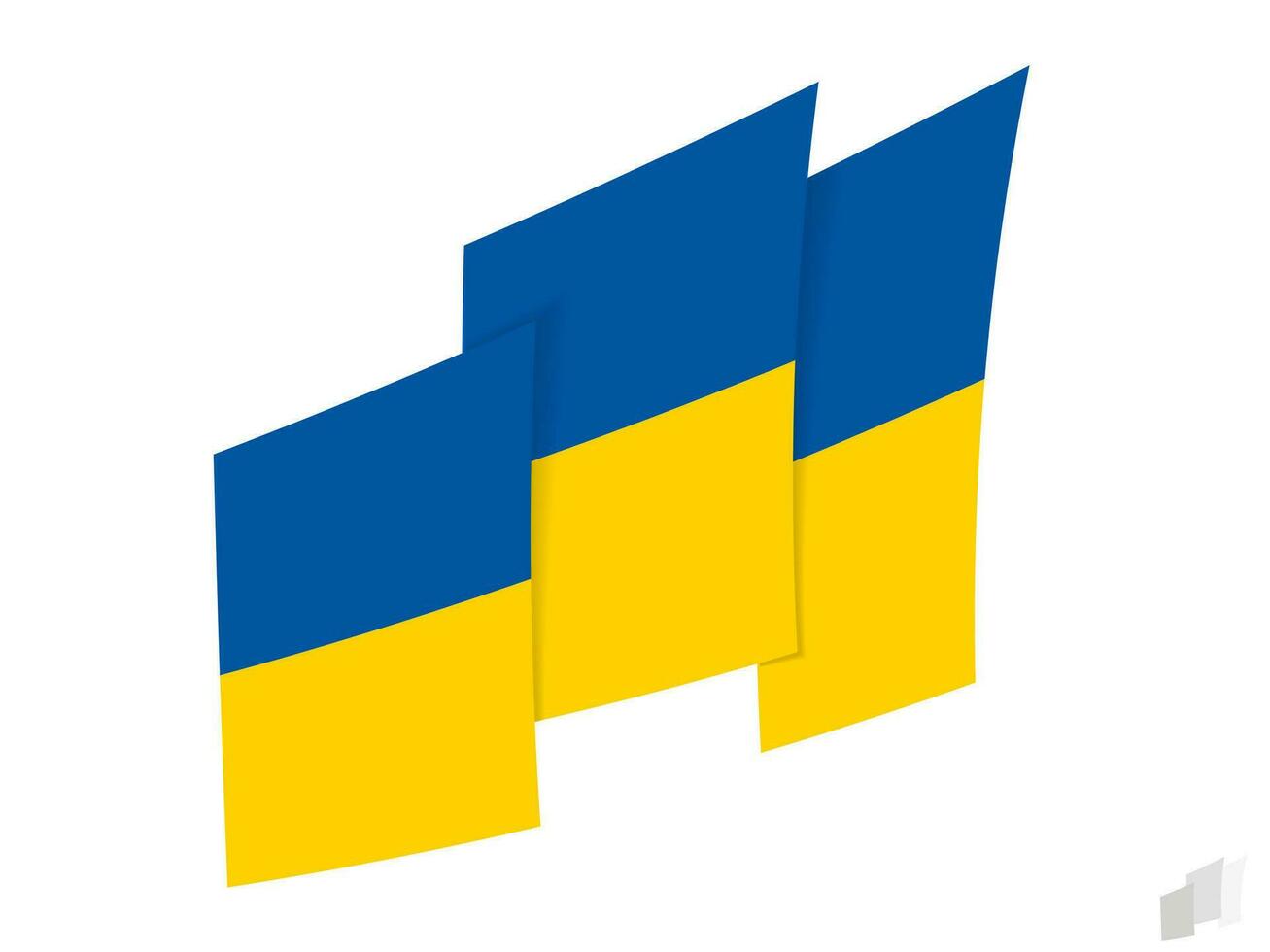 Ukraine Flagge im ein abstrakt zerrissen Design. modern Design von das Ukraine Flagge. vektor