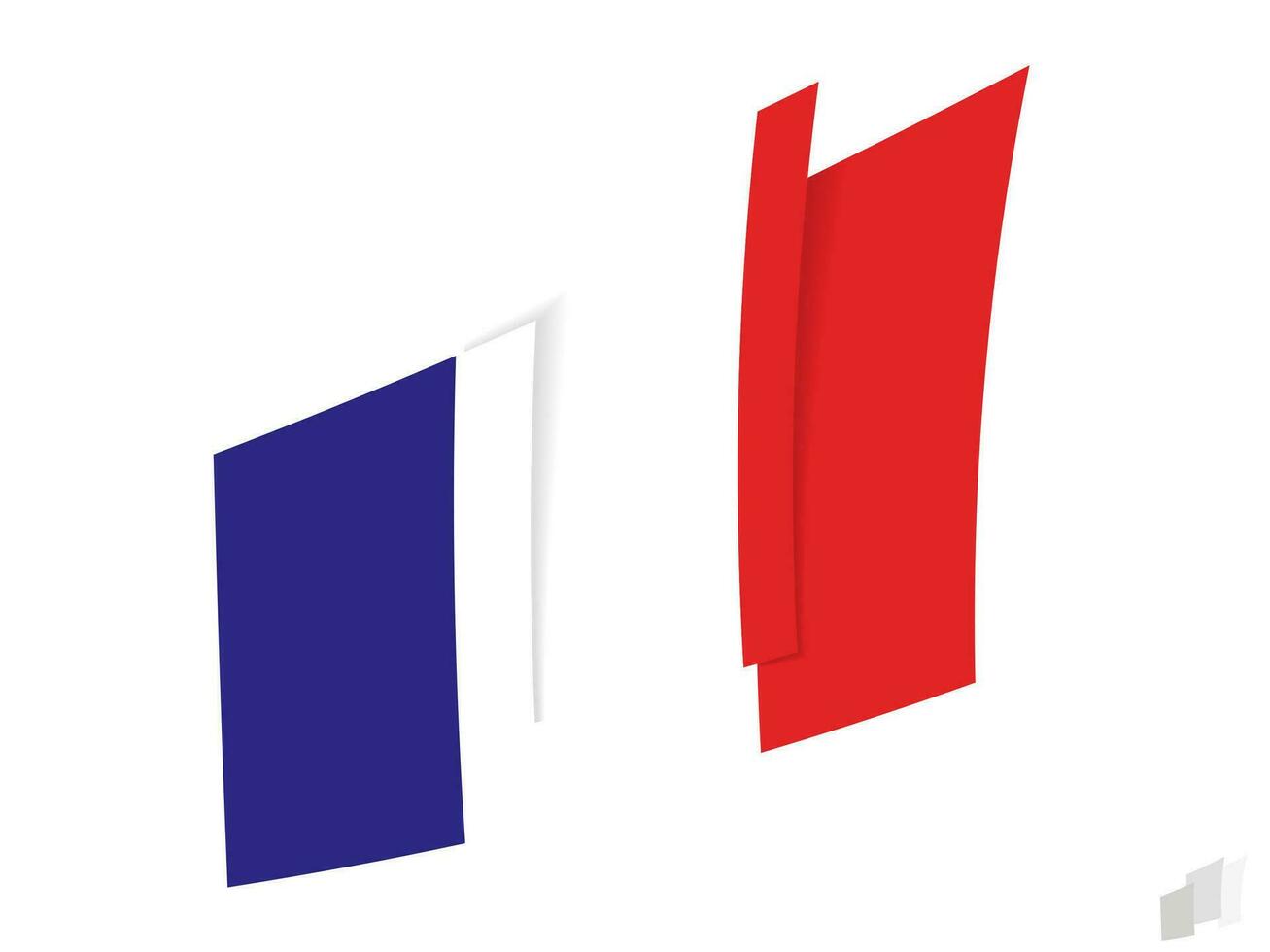 Frankreich Flagge im ein abstrakt zerrissen Design. modern Design von das Frankreich Flagge. vektor