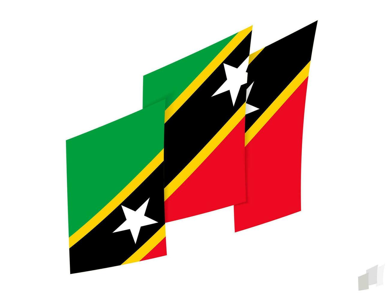 helgon kitts och nevis flagga i ett abstrakt rev design. modern design av de helgon kitts och nevis flagga. vektor