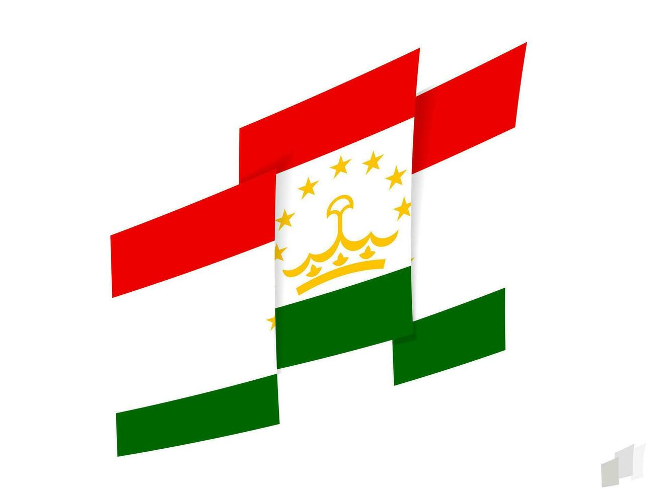 Tadschikistan Flagge im ein abstrakt zerrissen Design. modern Design von das Tadschikistan Flagge. vektor