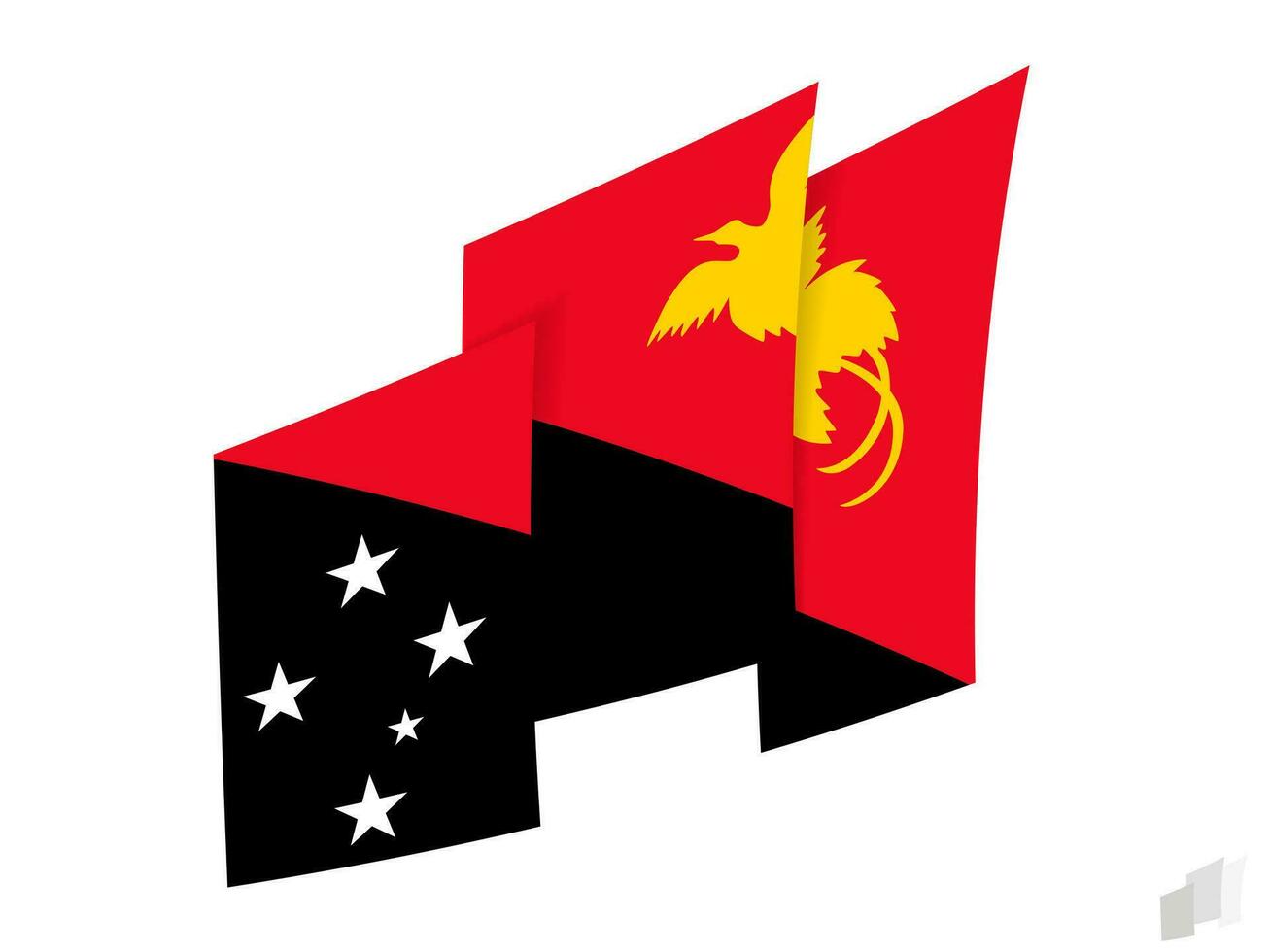 Papua Neu Guinea Flagge im ein abstrakt zerrissen Design. modern Design von das Papua Neu Guinea Flagge. vektor