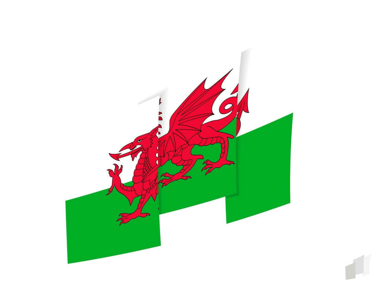 wales flagga i ett abstrakt rev design. modern design av de wales flagga. vektor