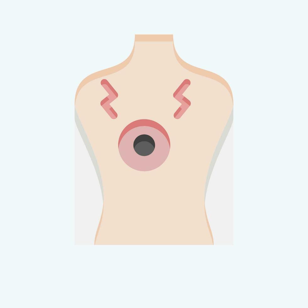 ikon bröst smärta 2. relaterad till kropp värk symbol. platt stil. enkel design redigerbar. enkel illustration vektor