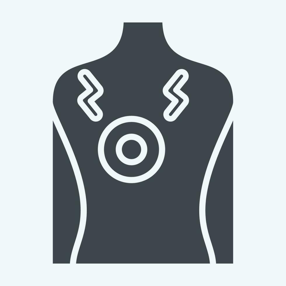 ikon bröst smärta 2. relaterad till kropp värk symbol. glyf stil. enkel design redigerbar. enkel illustration vektor