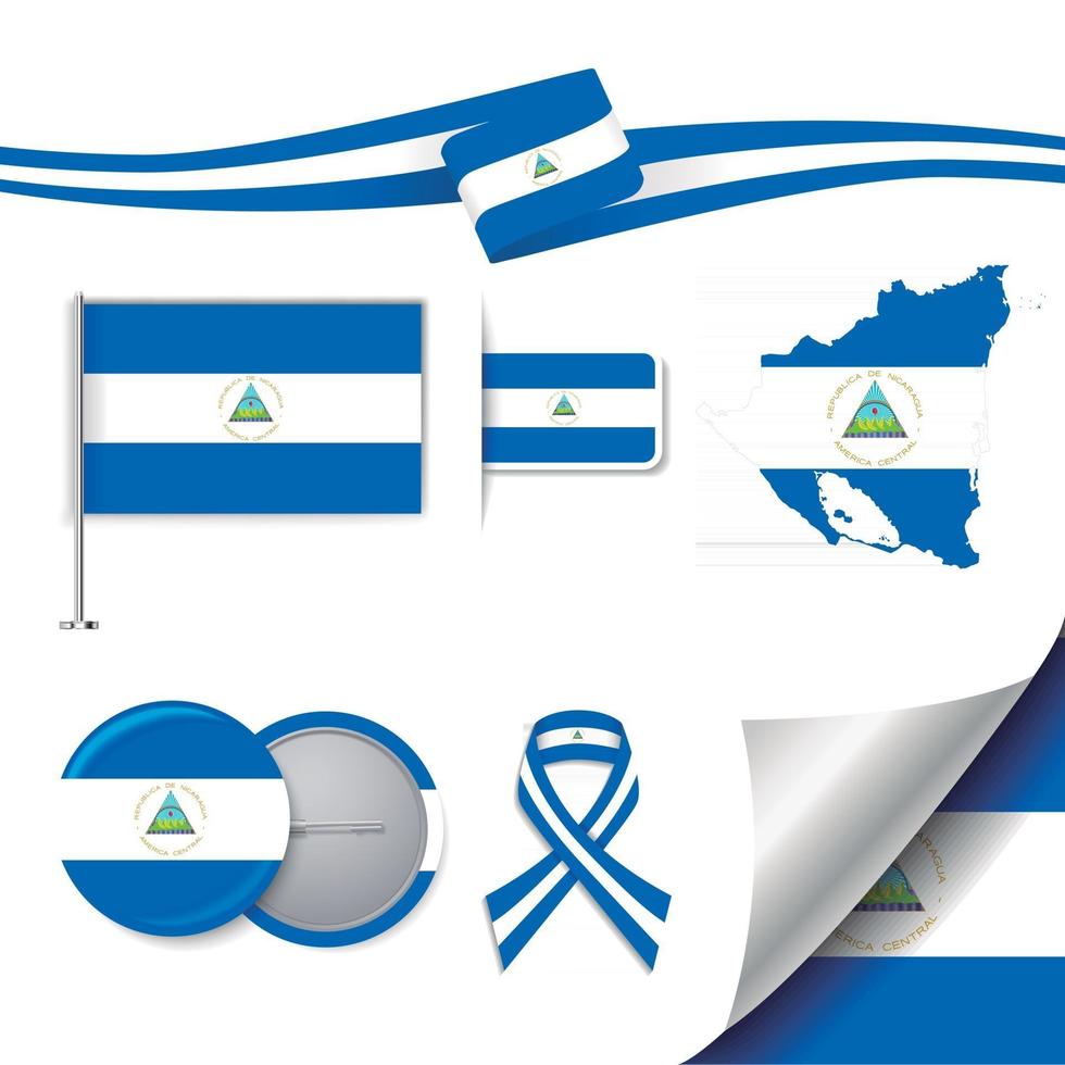 Nicaragua-Flagge mit Elementen vektor