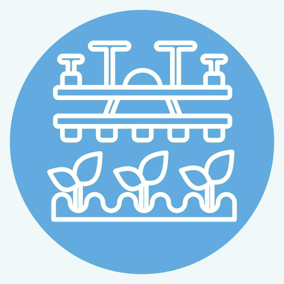 Symbol Landwirtschaft Drohne. verbunden zu Landwirtschaft Symbol. Blau Augen Stil. einfach Design editierbar. einfach Illustration vektor