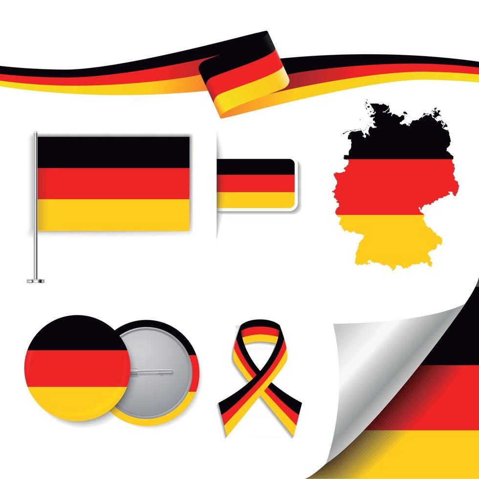 Deutschland-Flagge mit Elementen vektor