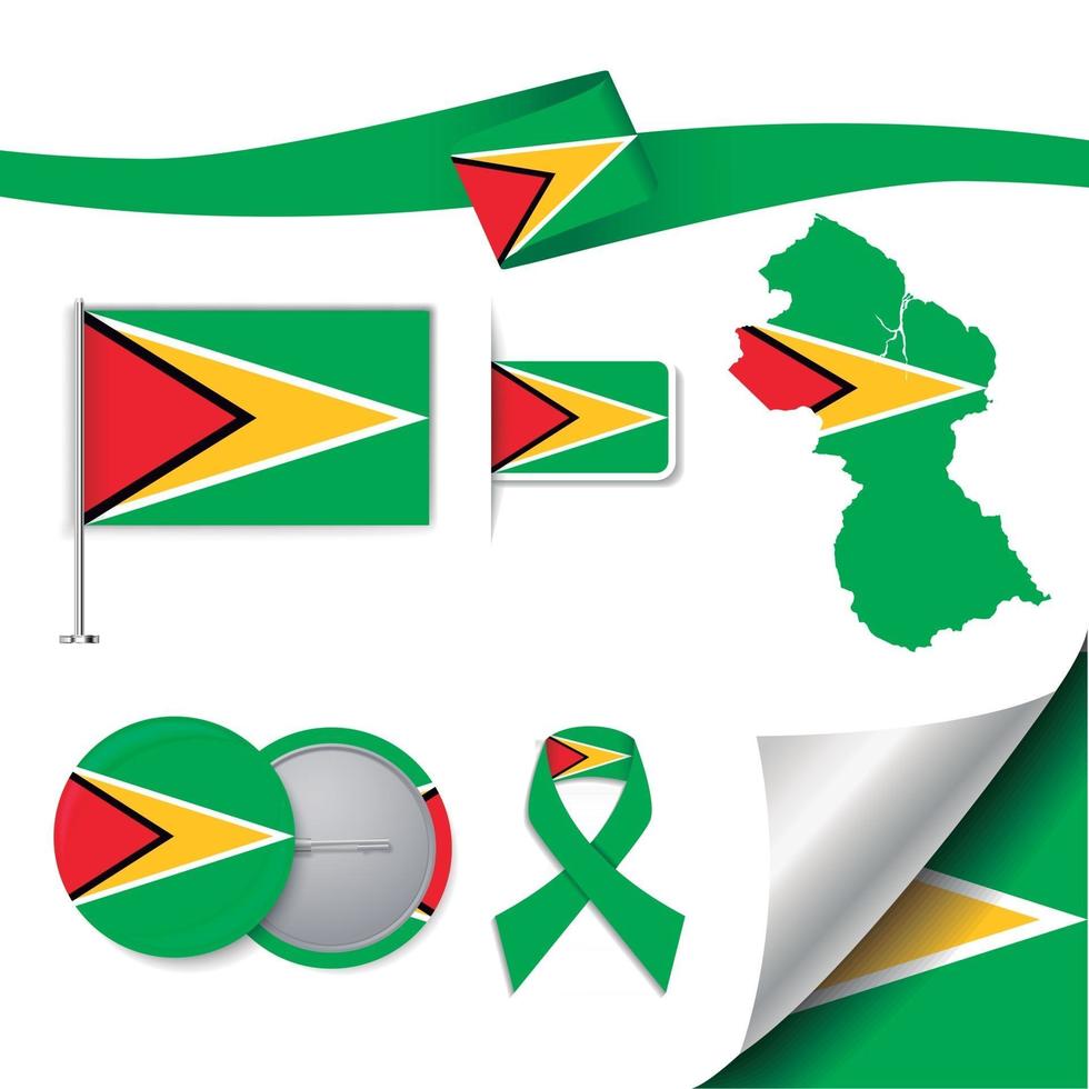 Guyana flagga med element vektor