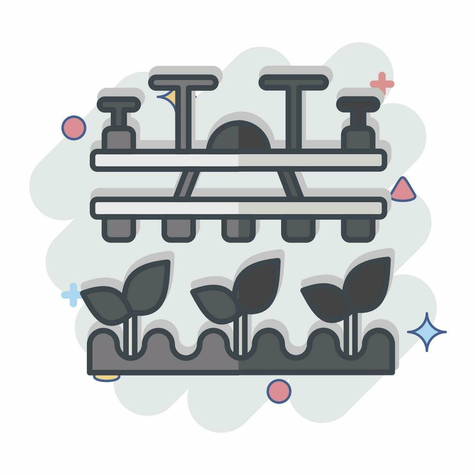 Symbol Landwirtschaft Drohne. verbunden zu Landwirtschaft Symbol. Comic Stil. einfach Design editierbar. einfach Illustration vektor