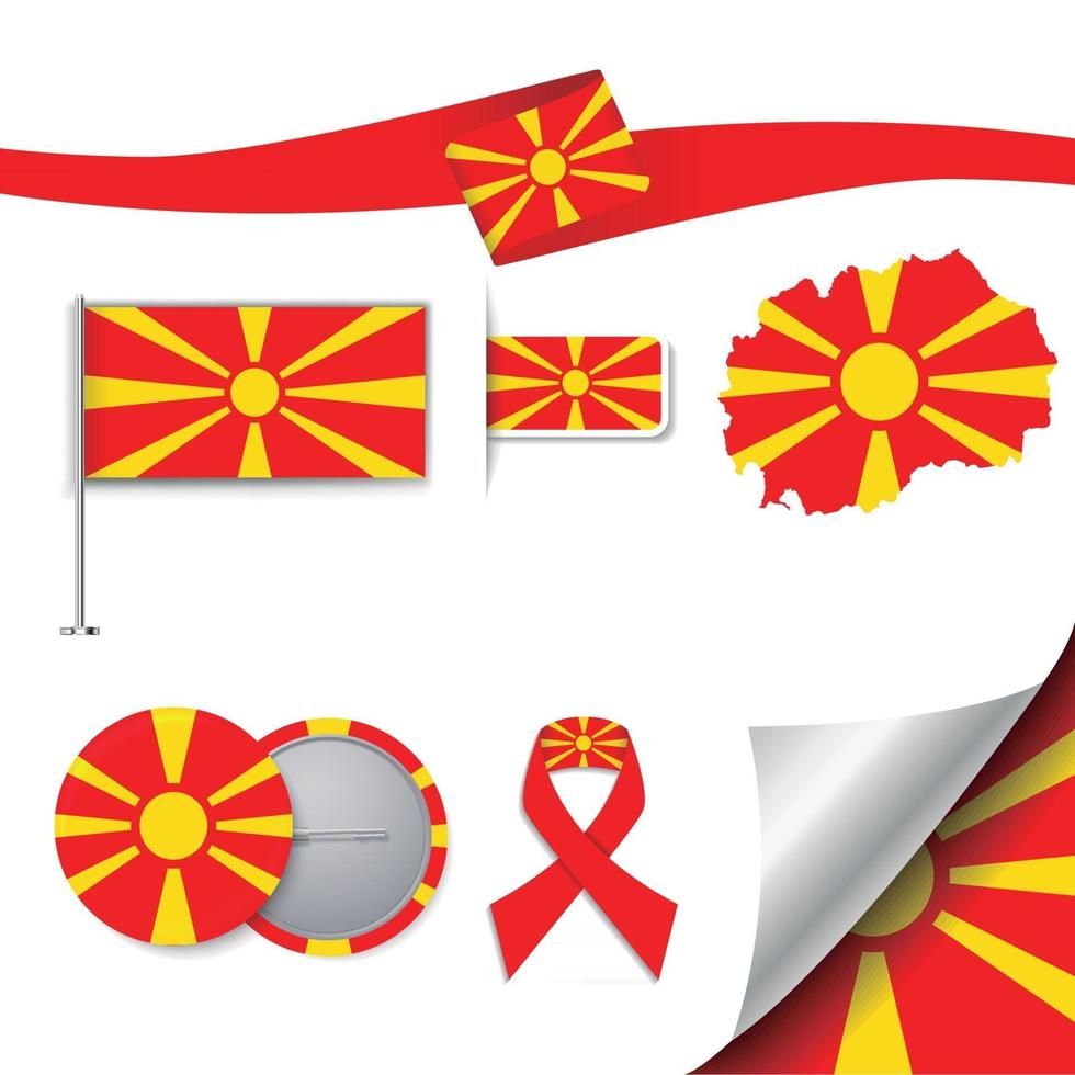 Makedoniens flagga med element vektor