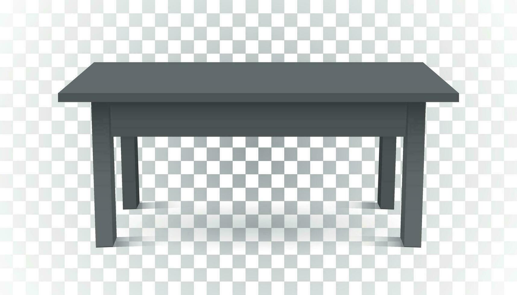 Vektor 3d Tabelle zum Objekt Präsentation. leeren dunkel oben Tabelle auf isoliert Hintergrund.