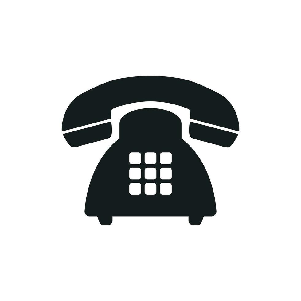 Telefon-Vektor-Symbol. alte vintage telefonsymbolillustration. vektor