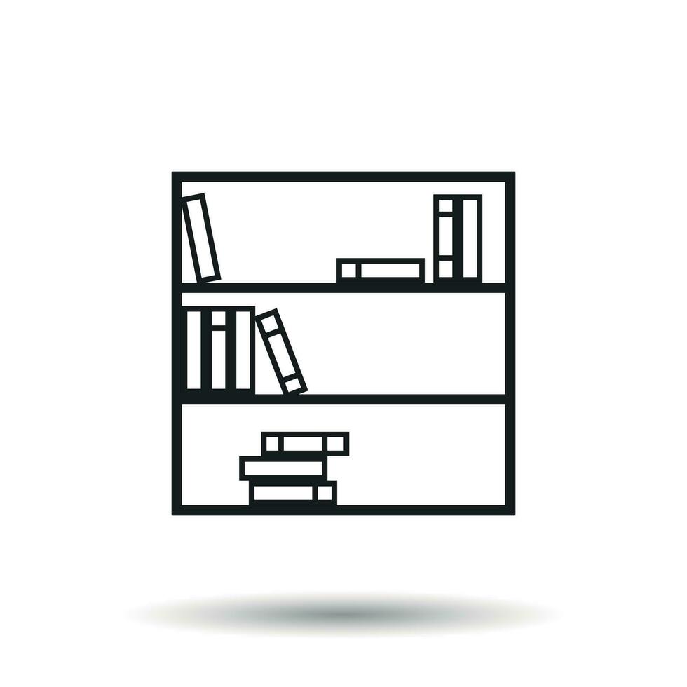 bokhylla möbel ikon. kontor bok vektor illustration på vit bakgrund.