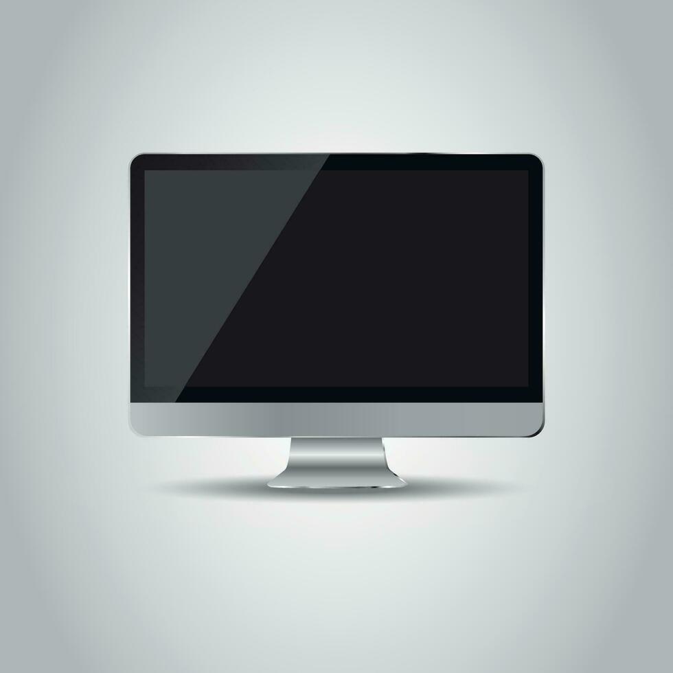 Desktop Computer eben Symbol. realistisch Vektor Illustration