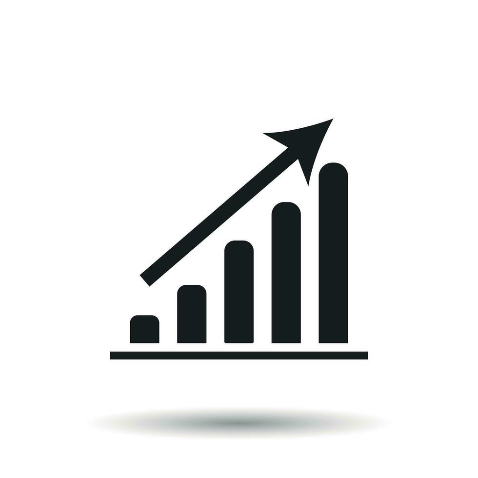 företag Graf ikon. Diagram platt vektor illustration på vit bakgrund.