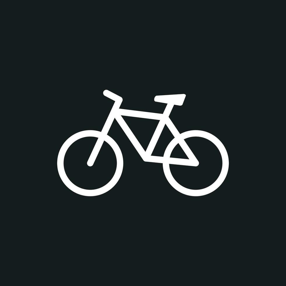 Fahrrad Symbol auf schwarz Hintergrund. Fahrrad Vektor Illustration im eben Stil. Symbole zum Design, Webseite.