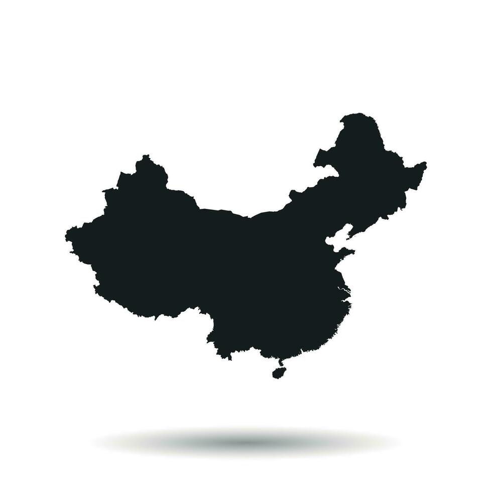 China Karte. eben Vektor Illustration auf schwarz Hintergrund