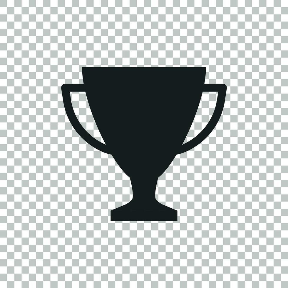 trofén kopp platt vektor ikon. enkel vinnare symbol. svart illustration på isolerat bakgrund.