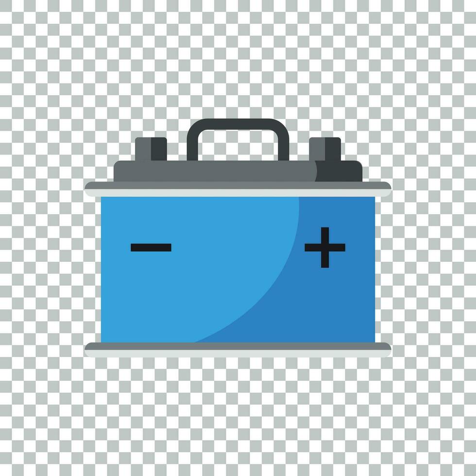 bil batteri platt vektor ikon på isolerat bakgrund. bil ackumulator batteri energi kraft illustration.
