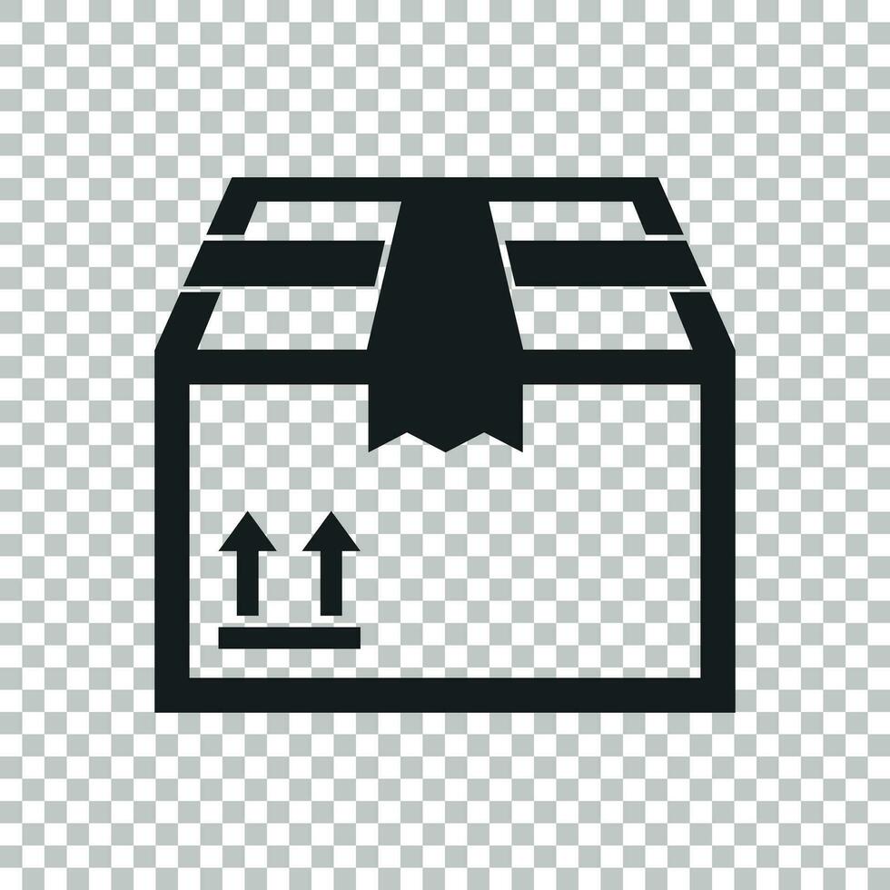 Verpackung Box Symbol mit Pfeil Symbol. Versand Pack einfach Vektor Illustration auf isoliert Hintergrund.