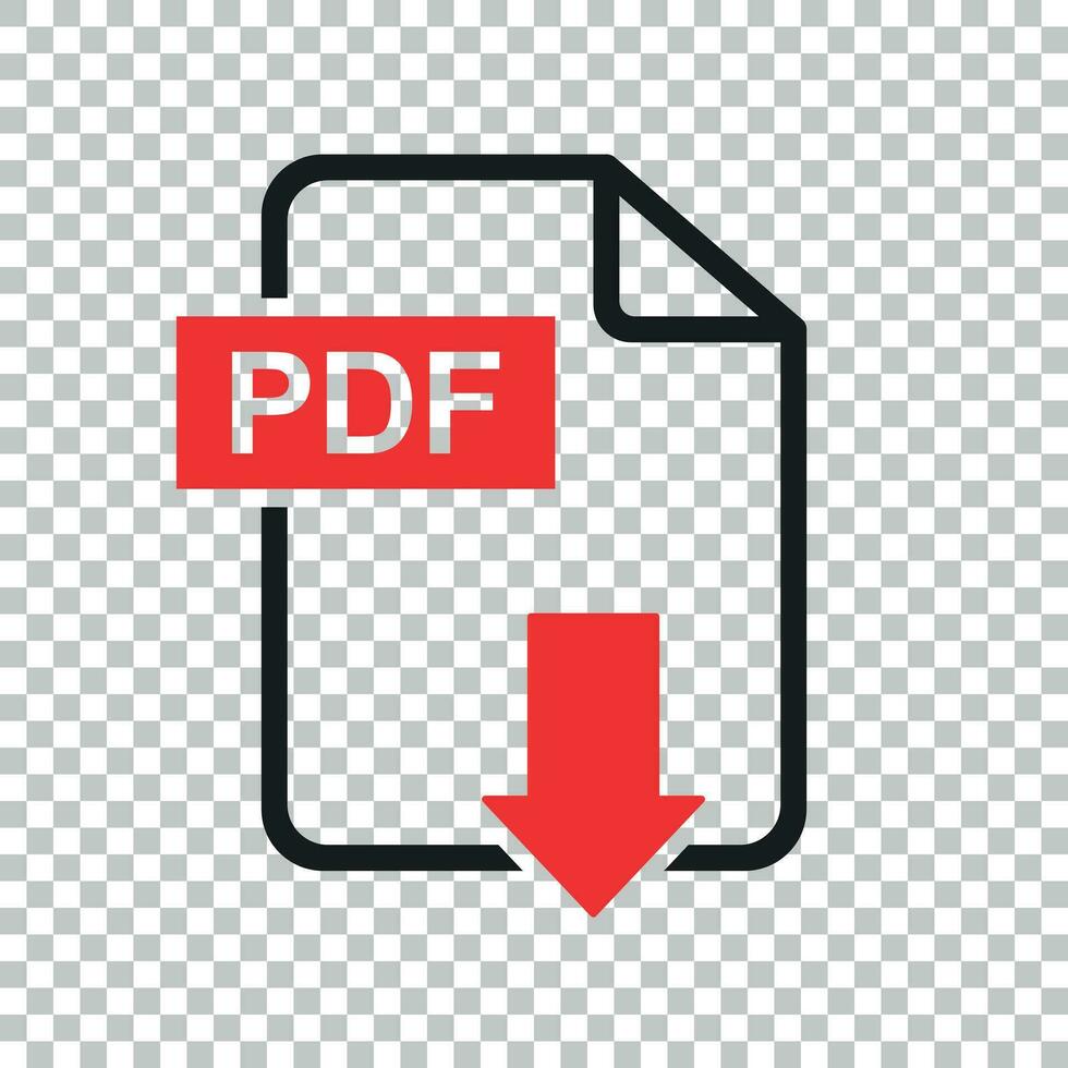 pdf ladda ner vektor ikon. enkel platt piktogram för företag, marknadsföring, internet begrepp. vektor illustration på isolerat bakgrund.