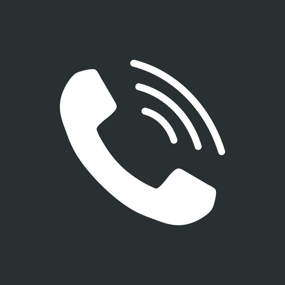 telefon ikon vektor, Kontakt, Stöd service tecken isolerat på svart bakgrund. telefon, kommunikation ikon i platt stil. vektor