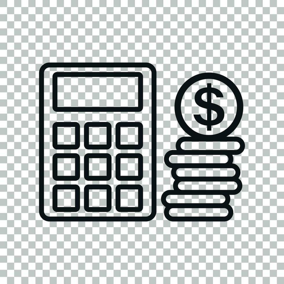 pengar beräkning ikon i transparent stil. budget bank vektor illustration på isolerat bakgrund. finansiell betalning företag begrepp.