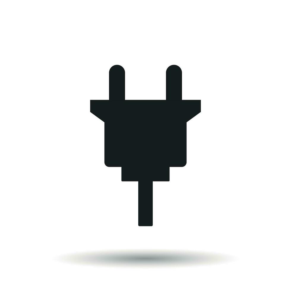 elektrisch Stecker Symbol. Leistung Stecker eben Vektor Illustration auf Weiß Hintergrund.