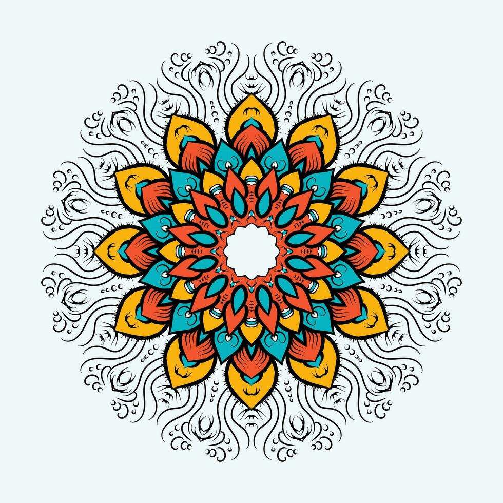 Luxus Hintergrund mit bunt Mandala Dekoration vektor