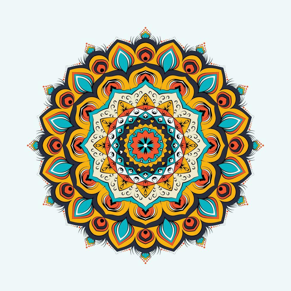 Mandala Design Vorlage. runden Ornament Muster oder Arabeske Muster Arabisch islamisch Osten Stil oder Buch Abdeckung. vektor