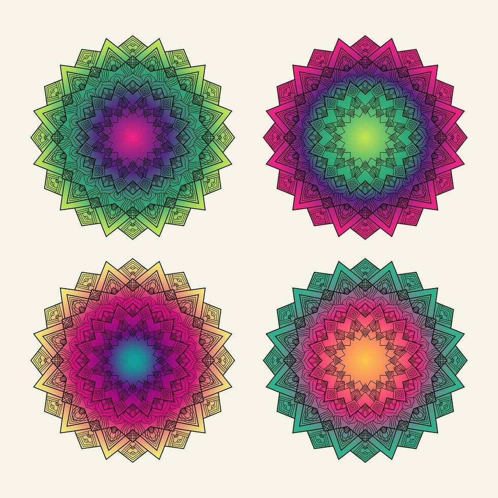 Mandala Gradient Farbe Design Vorlage vektor