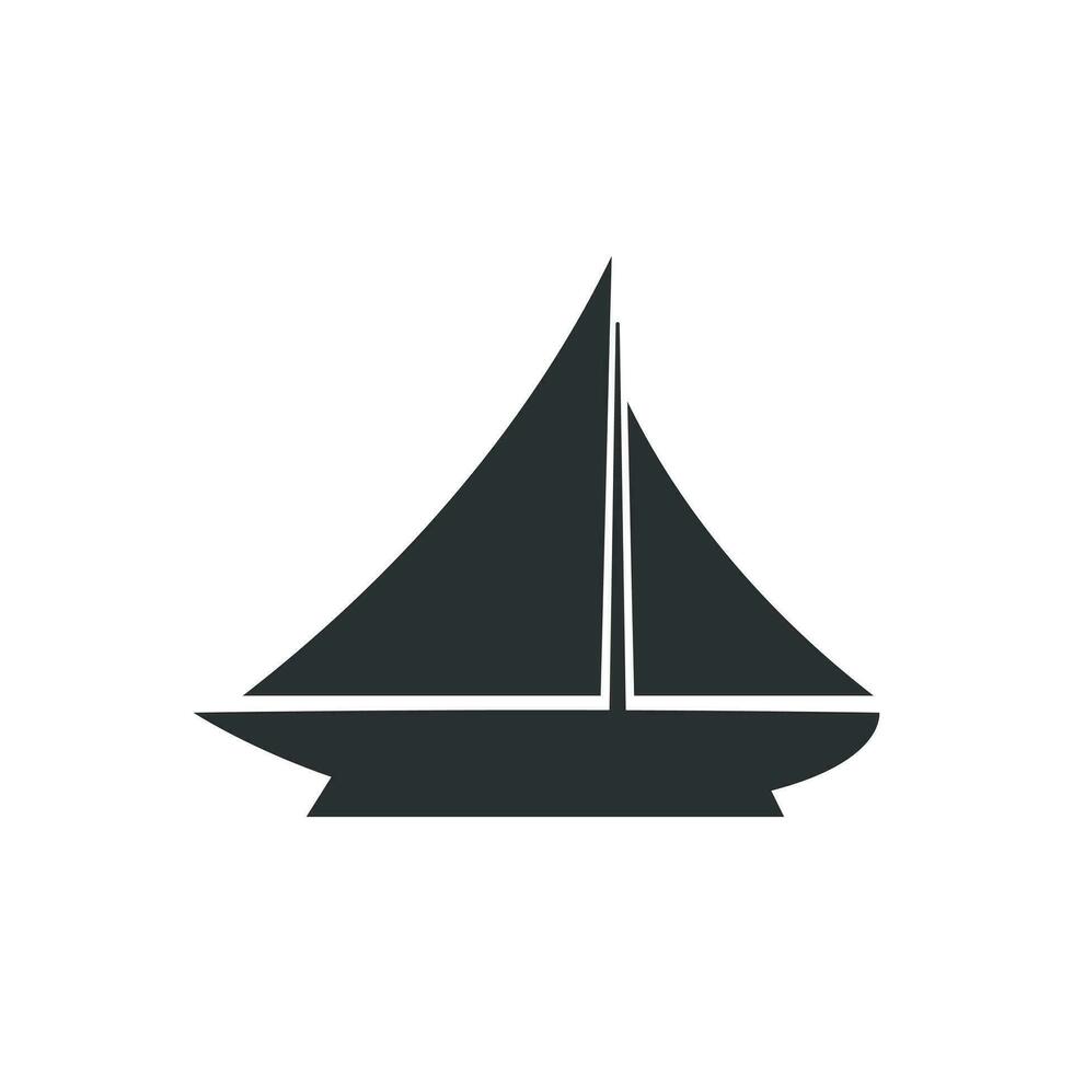 Schiff Kreuzfahrt Zeichen Symbol im eben Stil. Ladung Boot Vektor Illustration auf Weiß isoliert Hintergrund. Schiff Geschäft Konzept.