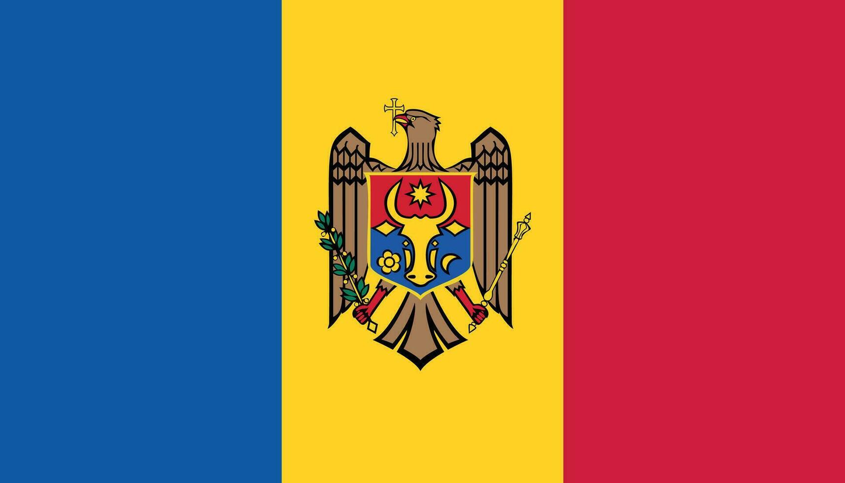 Moldau Flagge Symbol im eben Stil. National Zeichen Vektor Illustration. politisch Geschäft Konzept.