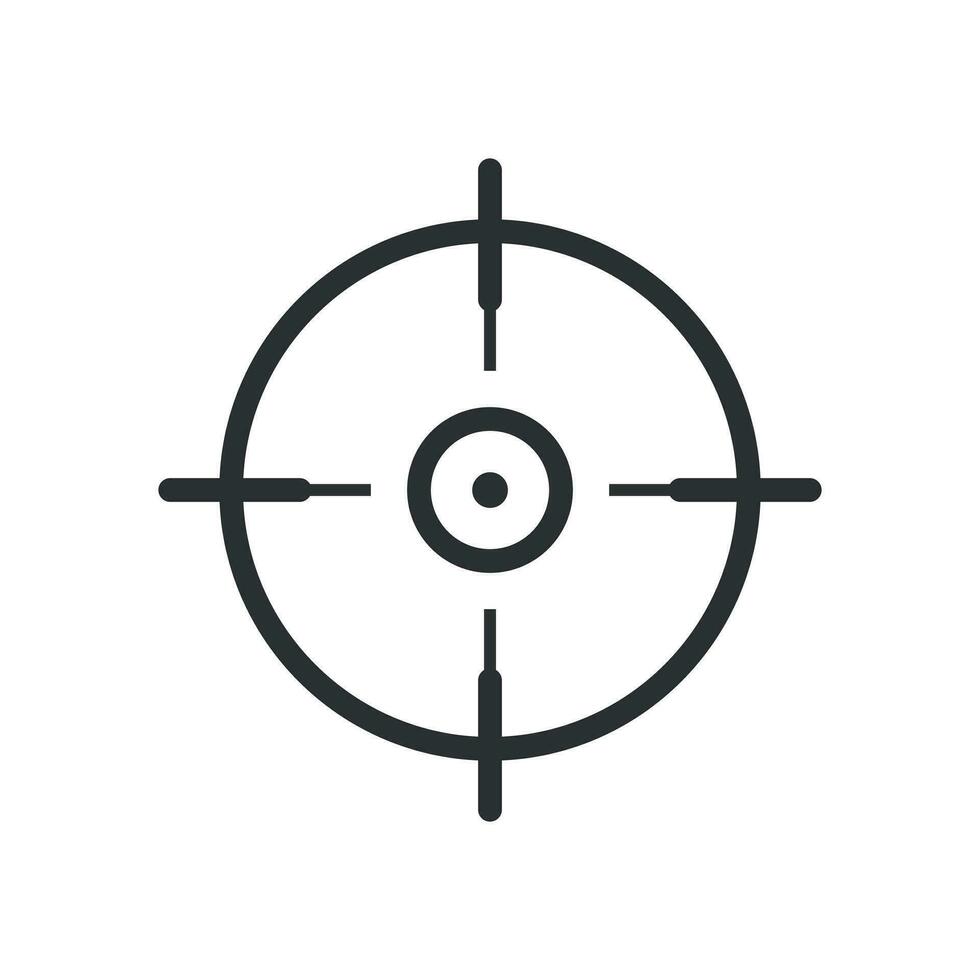 Schießen Ziel Vektor Symbol im eben Stil. Ziel Scharfschütze Symbol Illustration auf Weiß Hintergrund. Ziel Ziel Geschäft Konzept.