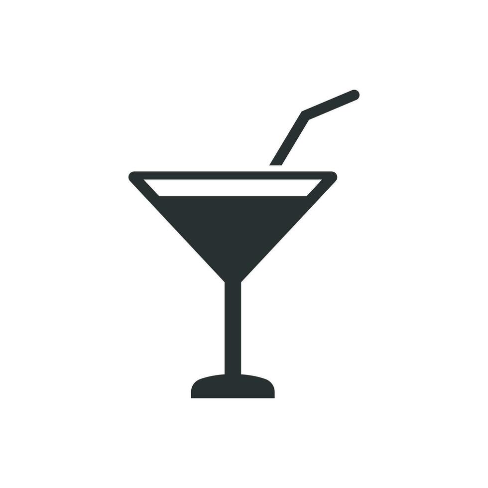 Alkohol Cocktail Symbol im eben Stil. trinken Glas Vektor Illustration auf Weiß isoliert Hintergrund. Martini Flüssigkeit Geschäft Konzept.