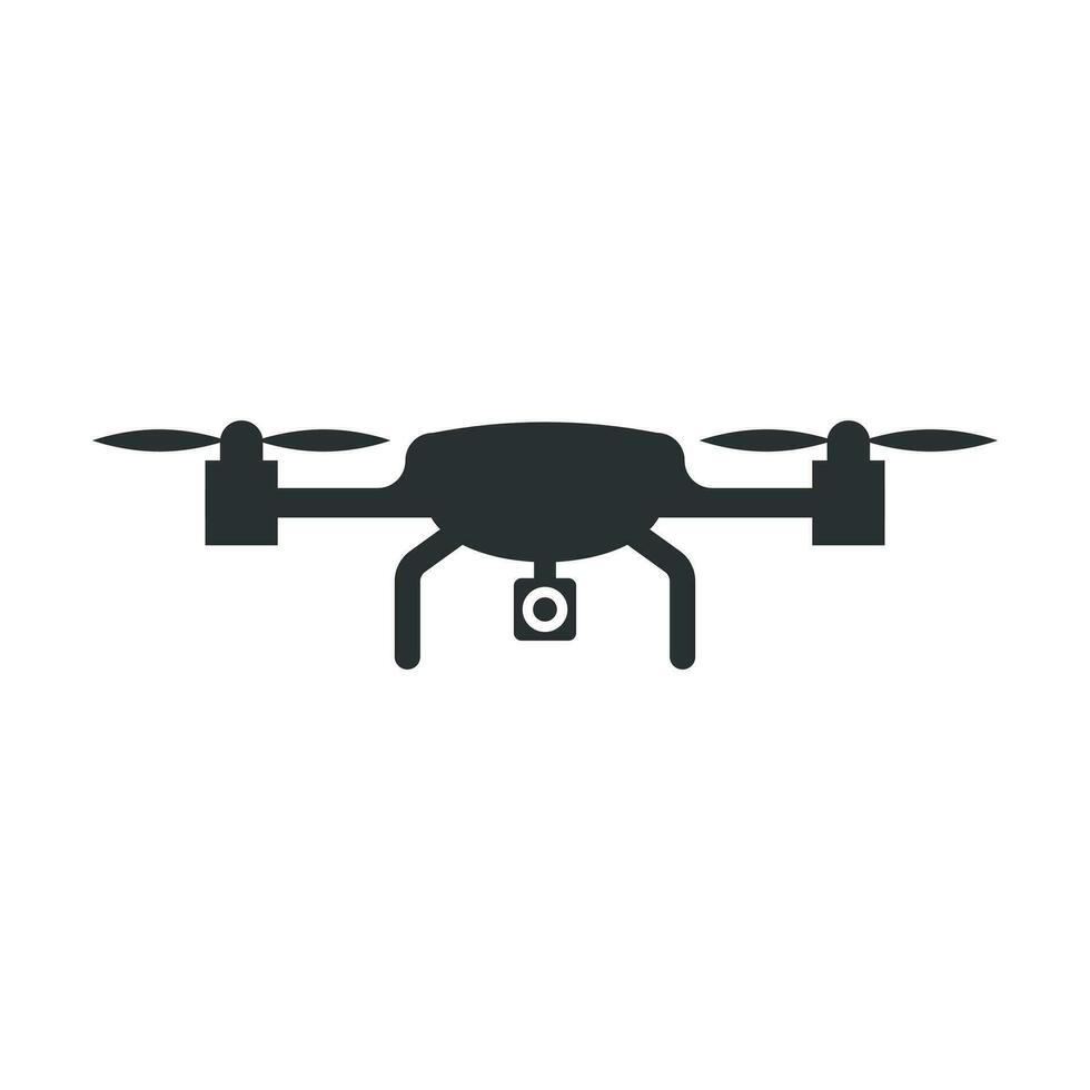 Drohne Quadrocopter Symbol im eben Stil. Quadcopter Kamera Vektor Illustration auf Weiß isoliert Hintergrund. Hubschrauber Flug Geschäft Konzept.